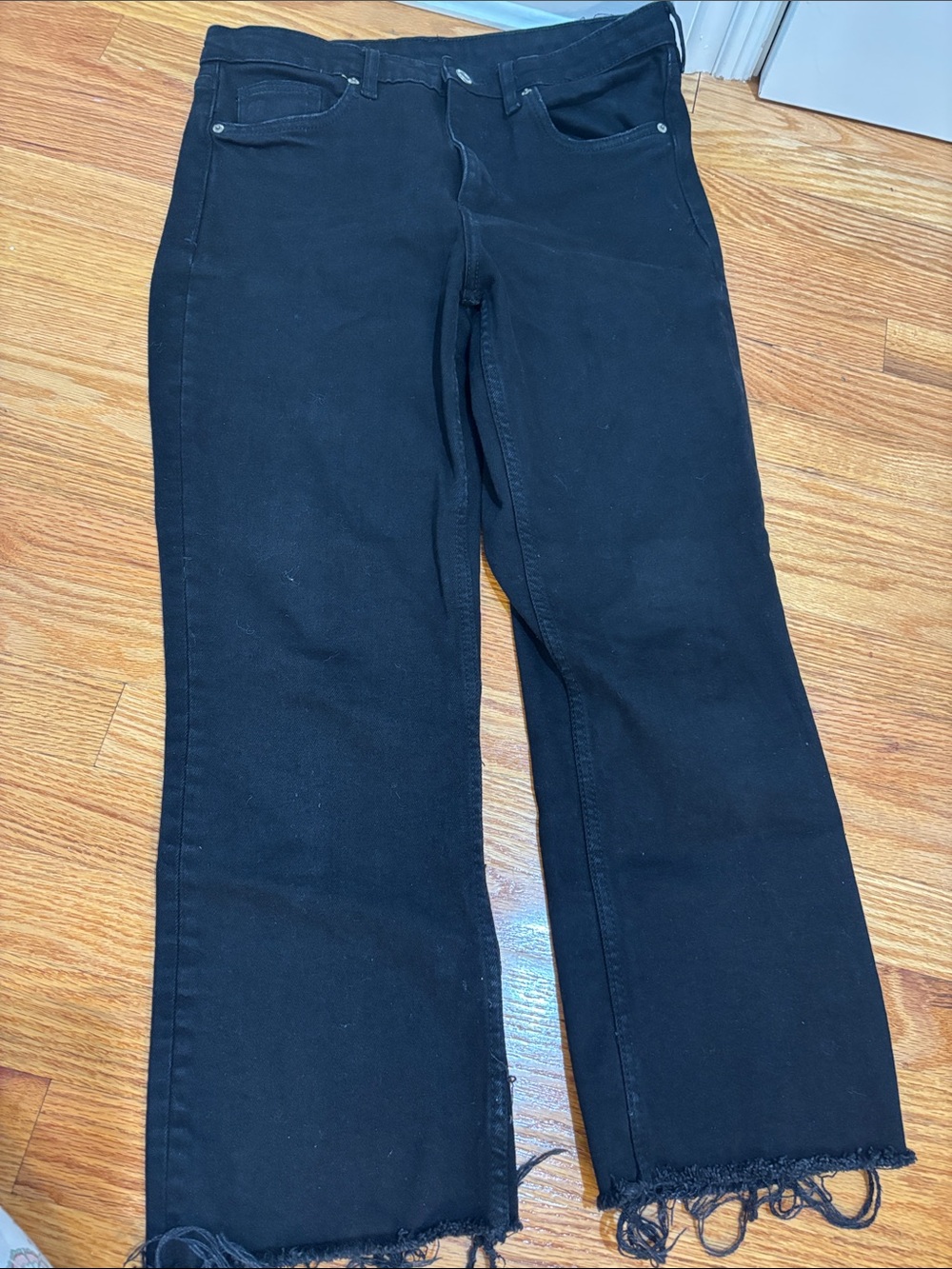 Zara black cropped flare